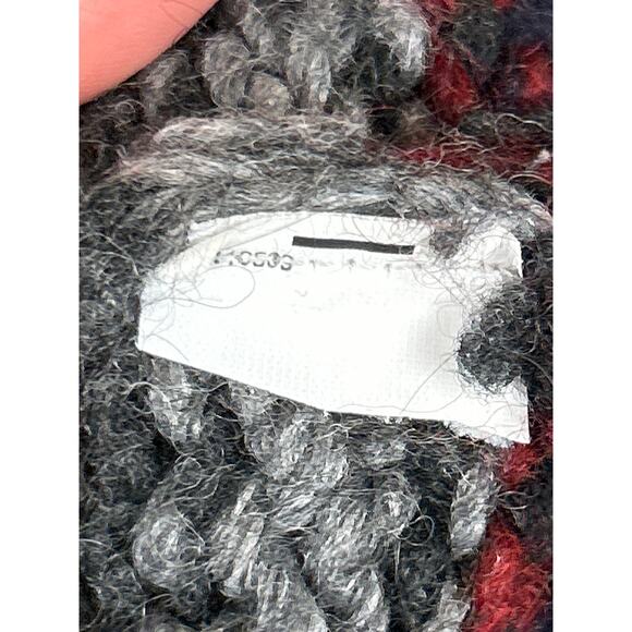 Madewell Women’s L Gray Red Wool Blend Knit Stripe Crew Neck Sweater - Picture 4 of 5